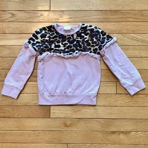 💕Size 5 (large) cute pink top with Leopard print!